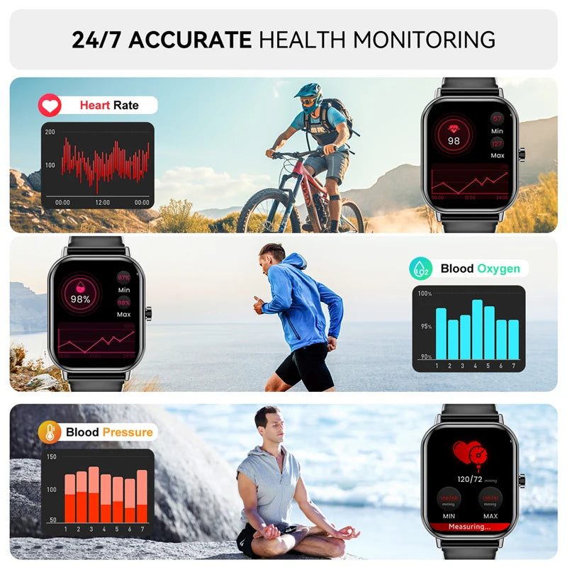 Karchilor Men'S Smart Watch 1.85 Touch Screen 2024 New Women'S Waterproof Sports Watch Fitness Tracker Smart Watch