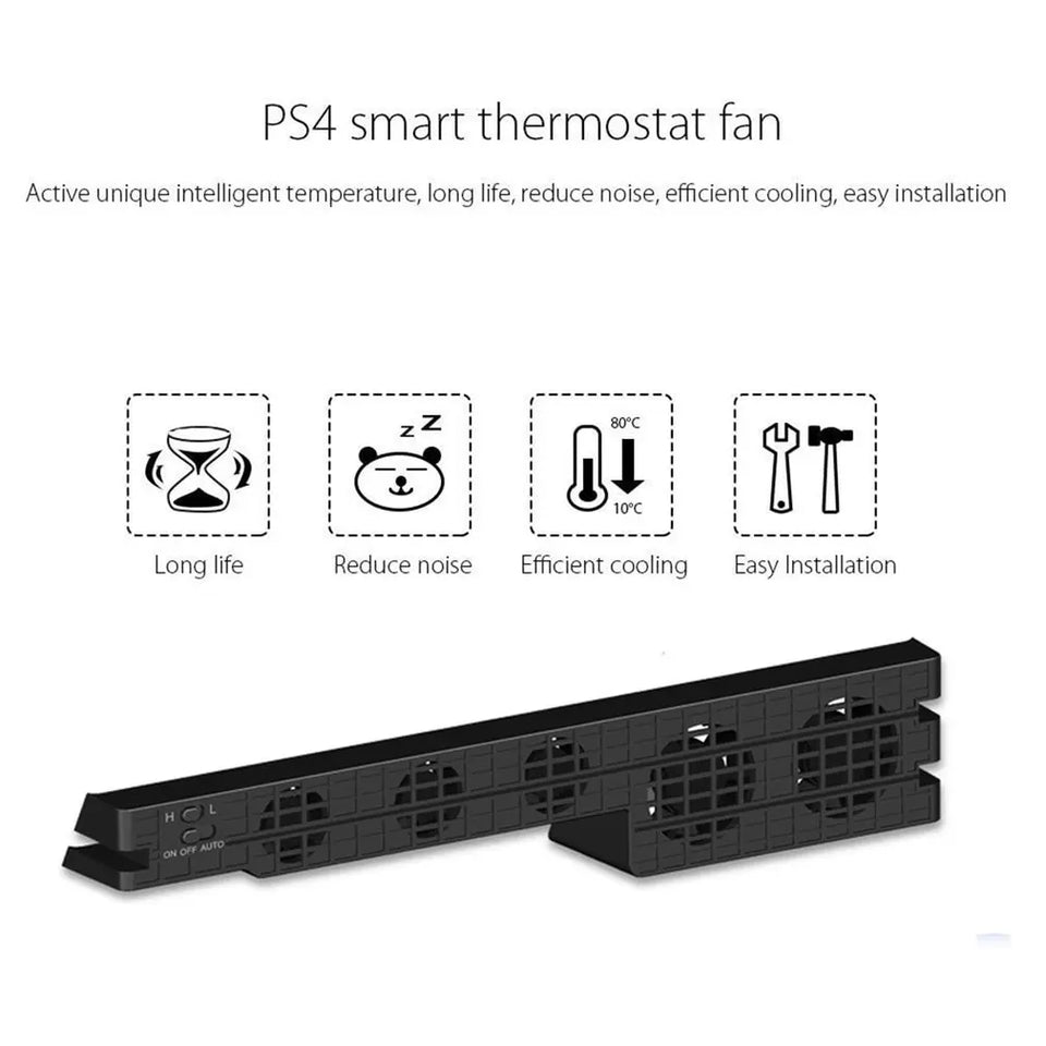 Ps4 Turbo Cooling Fan External Usb Cooler with Auto Temperature Controlled Radiator for Playstation 4 Game Console Accessories