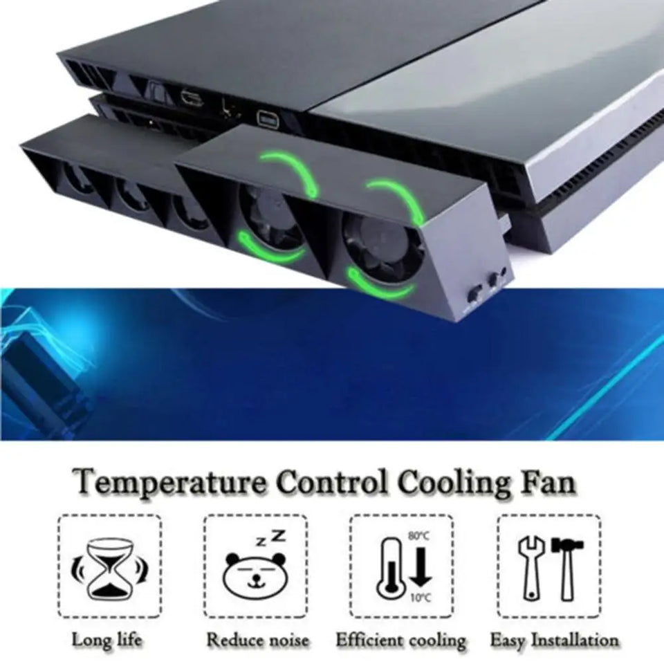 Ps4 Turbo Cooling Fan External Usb Cooler with Auto Temperature Controlled Radiator for Playstation 4 Game Console Accessories