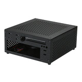 FH01 Mini ITX Computer Case Small Desktop Chassis Compact PC Gaming Case Front 4 x USB and O Interface Aluminum Body