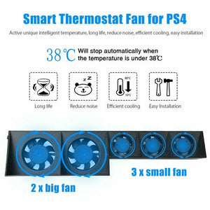 Ps4 Turbo Cooling Fan External Usb Cooler with Auto Temperature Controlled Radiator for Playstation 4 Game Console Accessories