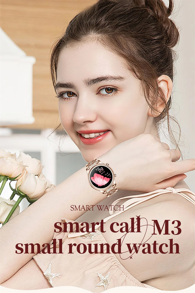 Bluetooth Call Smart Watch Women 1.27 inch 360*360 HD Display Sports Watches For Diamond Strap 2024 New Smart Watch For Xiaomi