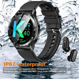 New 1.39" Watch Men 2 In 1 TWS Earphone Smartwatch Sport Music HIFI Stereo Wireless Headset Heartrate Waterproof Smartwatch NFC