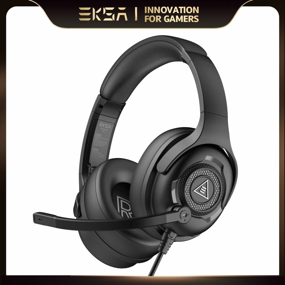 EKSA E4 Wired Headset Gamer 3.5mm Stereo Gaming Headphones for PC/PS4/PS5/Xbox one with Microphone Superlight Over-ear Earphones