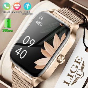 LIGE Fashion Smartwatch BT Call Woman‘s Health Monitoring Bracelet Custom Dials Lady Gift Clock AI Voice Sport Smart Watches Men