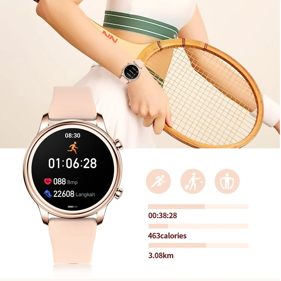 Bluetooth Call Smart Watch Women 1.27 inch 360*360 HD Display Sports Watches For Diamond Strap 2024 New Smart Watch For Xiaomi