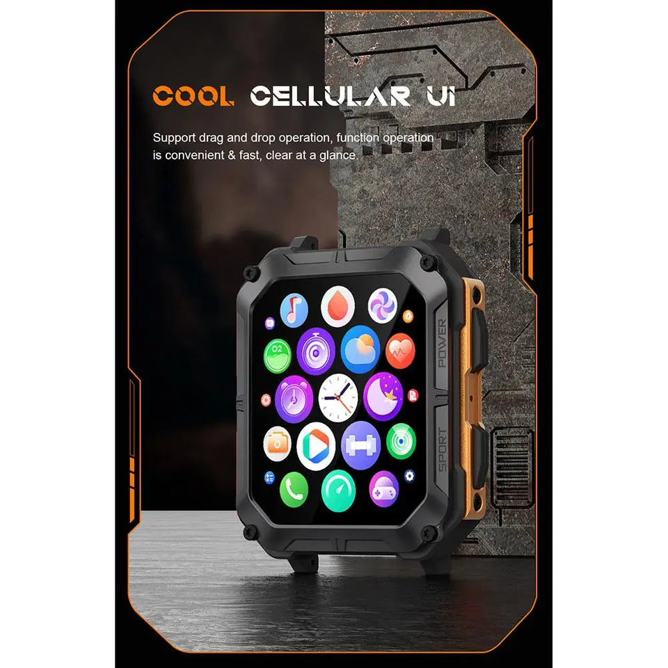 C20 Pro Smart Watch For Men 1.83 Inch Bluetooth-compatible Music Call Outdoor Sports Fitness Smartwatch for Android 6.0+ Ios 9.0