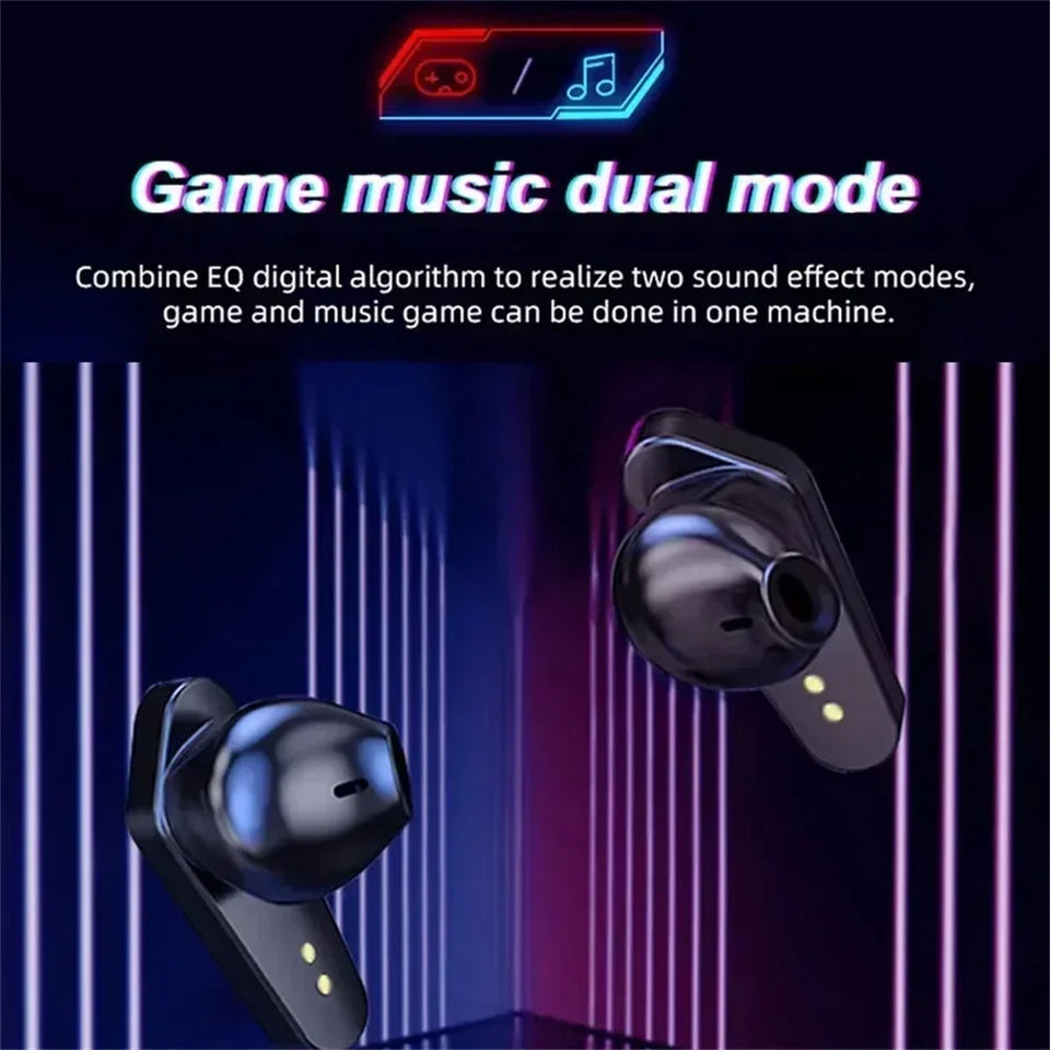 Wireless Gaming Earbuds With Mic Bass Audio Sound Positioning 9D Stereo Music HiFi Headset For Gamer Phone