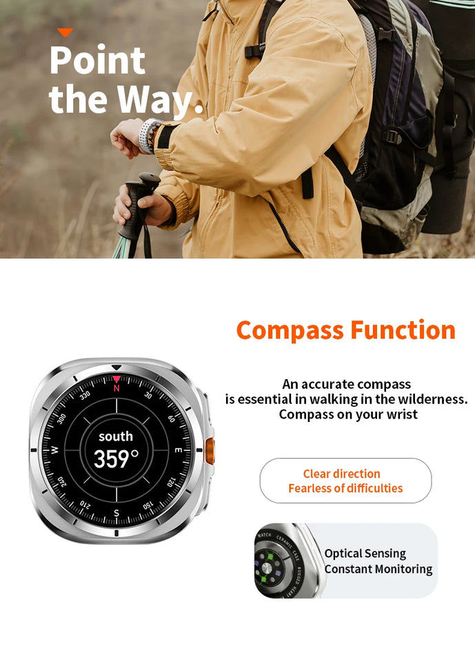 IP68 waterproof smartwatches compass 300mah battery RDFIT app dual watch bands alloy smart watch Z7 ultra kids