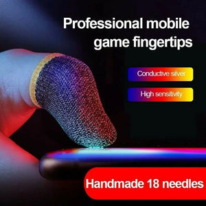 1 Pair Super Thin Gaming Finger Sleeve Breathable Fingertips For Pubg Mobile Games Touch Screen