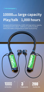 1000 Hours Playback Wireless Headphones Neckband Earphone Bluetooth Bass Headset Sports Waterproof Earplugs Can Be As Power Bank