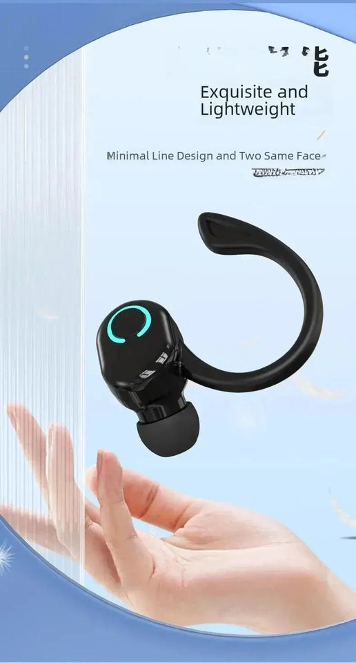 Bluetooth 5.2 Headset Business Wireless Earbuds Earphones Stereo Sports Game Headphone Ear Hook Mini HIFI Bass Noise Cancelling