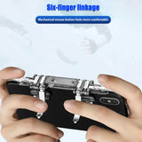 Mobile Gaming Trigger Six-Finger Linkage Game Controller for Mobile Phones Game Controller Compatible With PUBG