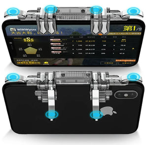 Mobile Gaming Trigger Six-Finger Linkage Game Controller for Mobile Phones Game Controller Compatible With PUBG