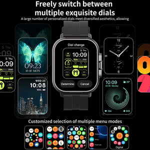 2" Headset 2 in 1 Smart Watch BT Call Bluetooth Headphones Watches Heart Rate Sport Fitness Bracelet TWS Earphone Smartwatch Men