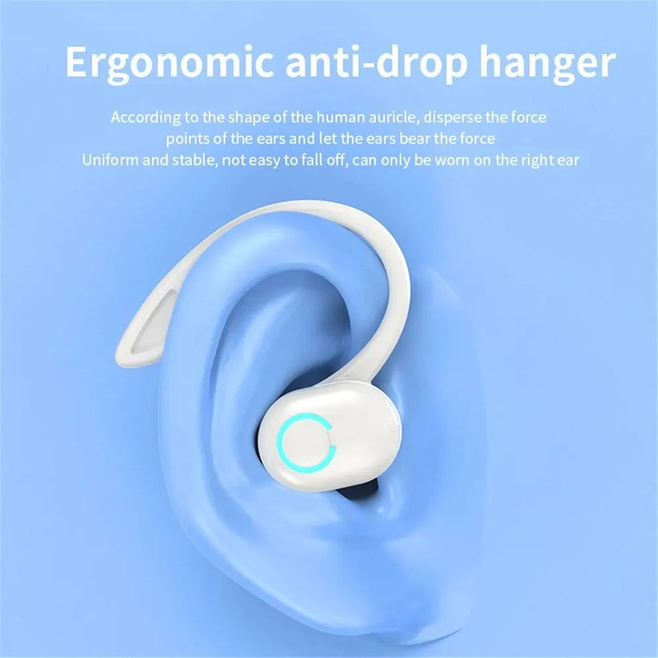 Bluetooth 5.2 Headset Business Wireless Earbuds Earphones Stereo Sports Game Headphone Ear Hook Mini HIFI Bass Noise Cancelling