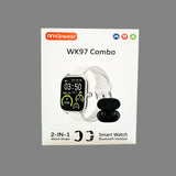 2024 New 2.09 Inch wk97 combo Reloj Inteligente wk97 Smart Watch for women Series 9 smart watch 2 in 1 with earbuds