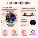 Bluetooth Call Smart Watch Women 1.27 inch 360*360 HD Display Sports Watches For Diamond Strap 2024 New Smart Watch For Xiaomi