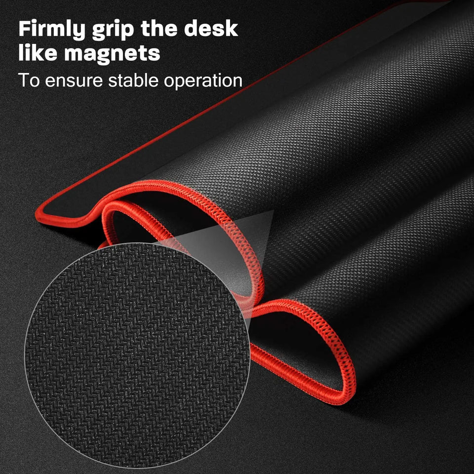 All Black Gaming Mouse Pad with Stitched Edge Large Size Premium-Textured Mouse Mat Non-Slip Rubber Base Mousepad