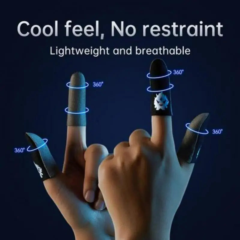 1Pair Ghost Fire Luminous Anti-sweat Game Finger Cover Game Finger Sleeve Game Controller Touch Screen Gaming Thumb Gloves