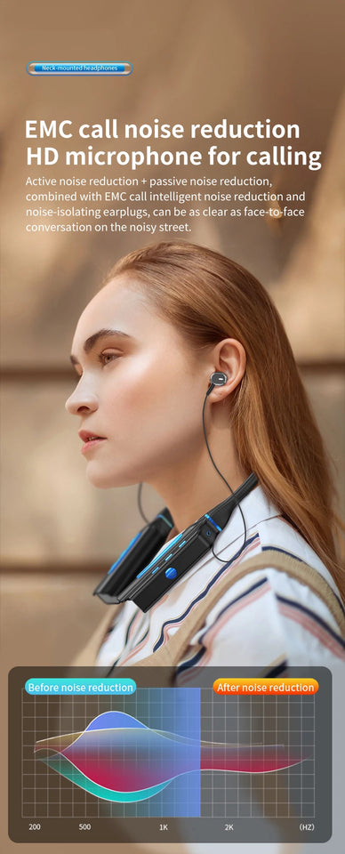 1000 Hours Playback Wireless Headphones Neckband Earphone Bluetooth Bass Headset Sports Waterproof Earplugs Can Be As Power Bank