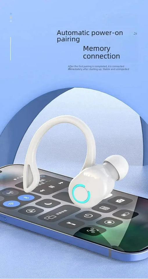 Bluetooth 5.2 Headset Business Wireless Earbuds Earphones Stereo Sports Game Headphone Ear Hook Mini HIFI Bass Noise Cancelling