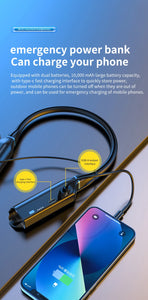 1000 Hours Playback Wireless Headphones Neckband Earphone Bluetooth Bass Headset Sports Waterproof Earplugs Can Be As Power Bank