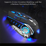 AULA S20 Professional Gaming Mouse 2400 DPI Adjustable USB Wired Backlit Ergonomic Optical LED Mouse for Computer Laptop PC