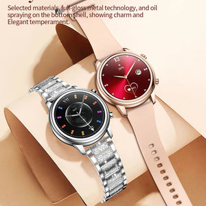 Bluetooth Call Smart Watch Women 1.27 inch 360*360 HD Display Sports Watches For Diamond Strap 2024 New Smart Watch For Xiaomi