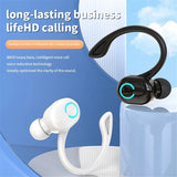 Bluetooth 5.2 Headset Business Wireless Earbuds Earphones Stereo Sports Game Headphone Ear Hook Mini HIFI Bass Noise Cancelling